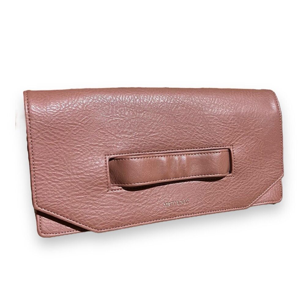 Matt and Nat Bag Women's Natural Abiko Fold Over Clutch Hand Grab Pink Clay